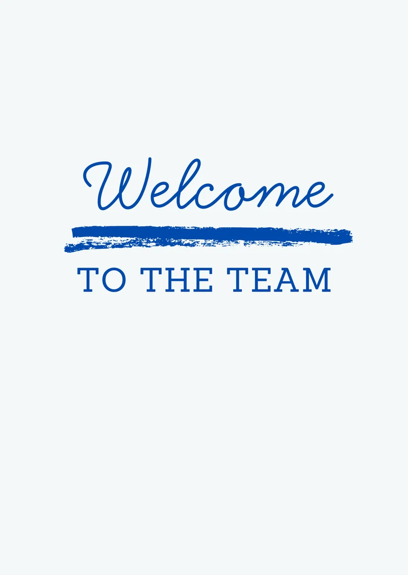 Grußkarte Welcome to the Team