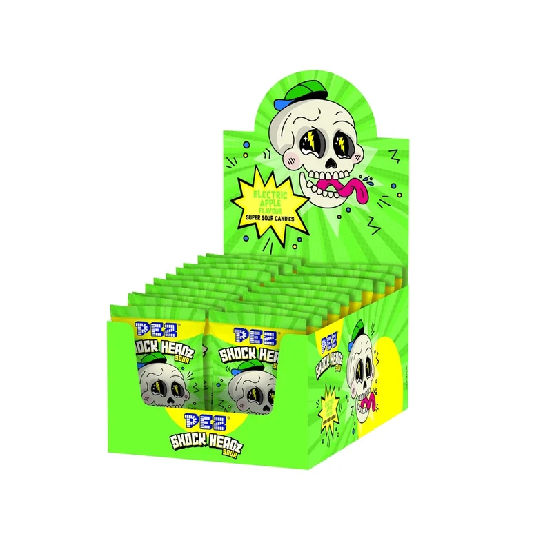 PEZ Shock Headz Grüner Apfel 25g