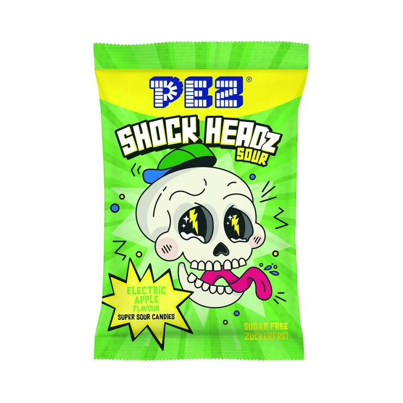 PEZ Shock Headz Grüner Apfel 25g