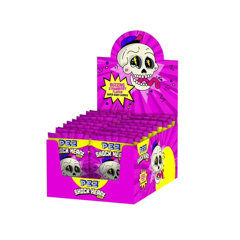 PEZ Shock Headz Erdbeere 25g