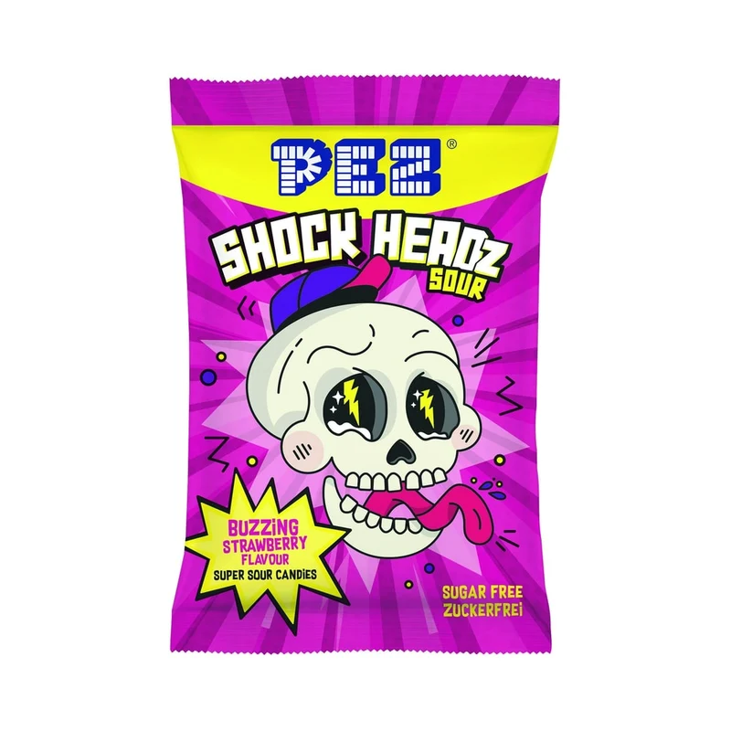 PEZ Shock Headz Erdbeere 25g