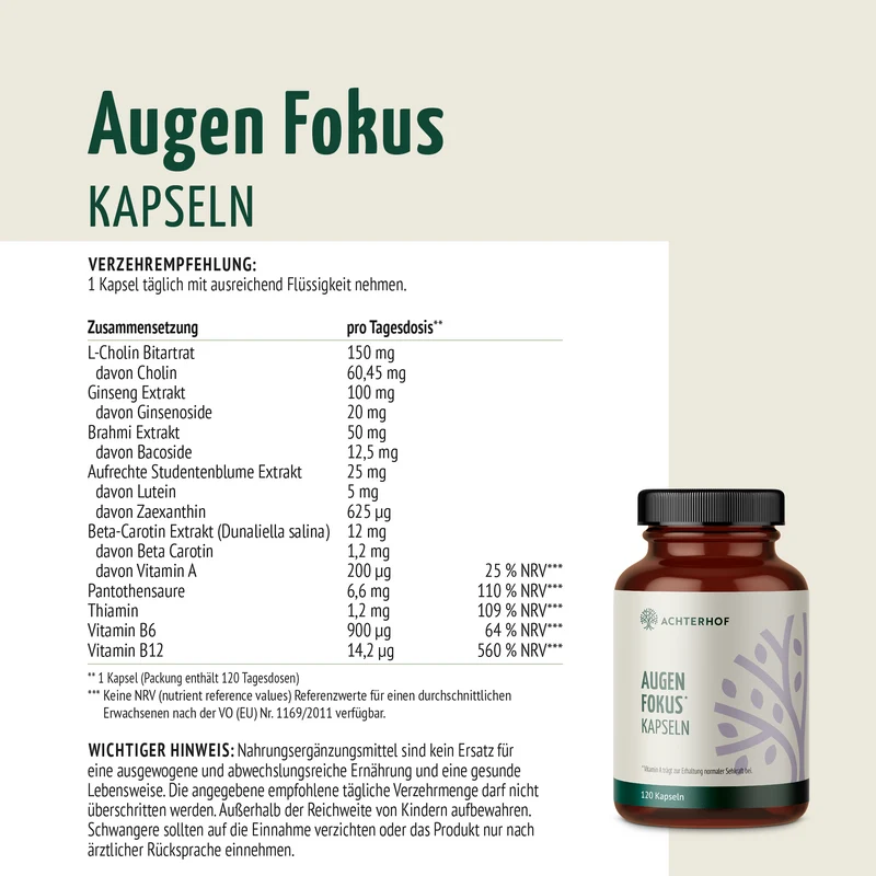 Augen Fokus Kapseln (120 Kapseln)