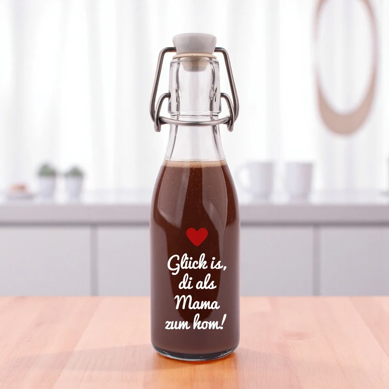 Likör/Schnaps "Glück is, di als Mama zum hom!"