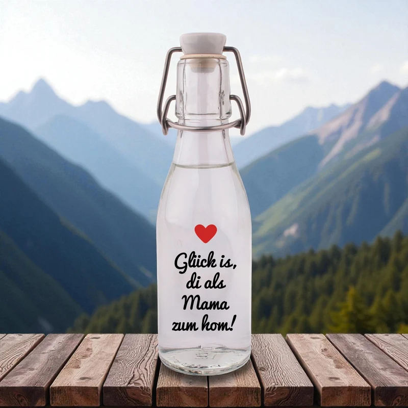 Likör/Schnaps "Glück is, di als Mama zum hom!"