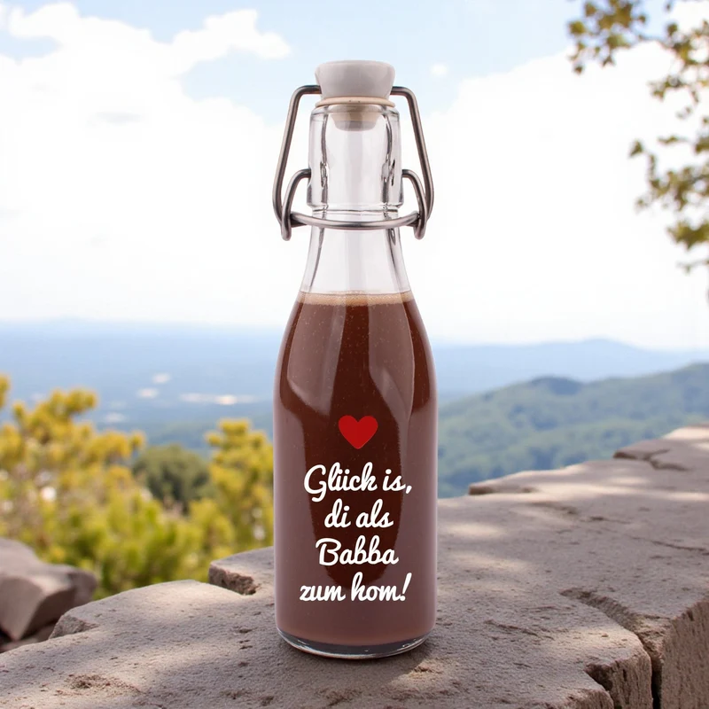 Likör/Schnaps "Glück is, di als Babba zum hom!"