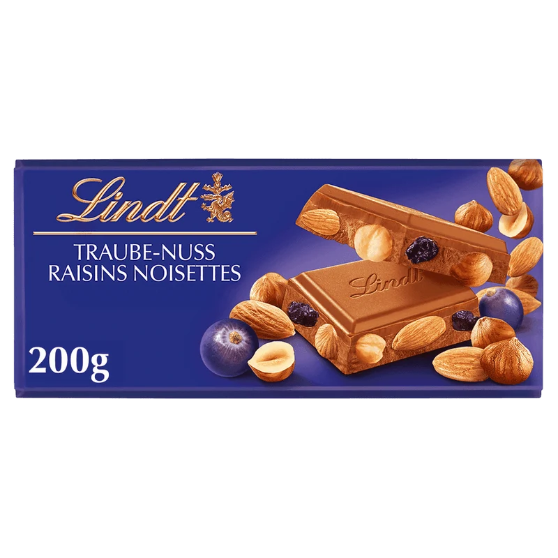 Lindt Traube-Nuss Tafel 200 g