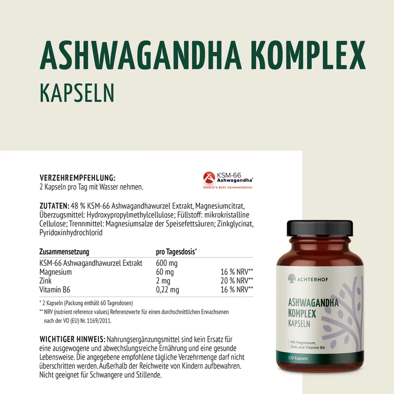 Ashwagandha Komplex (120 Kapseln)