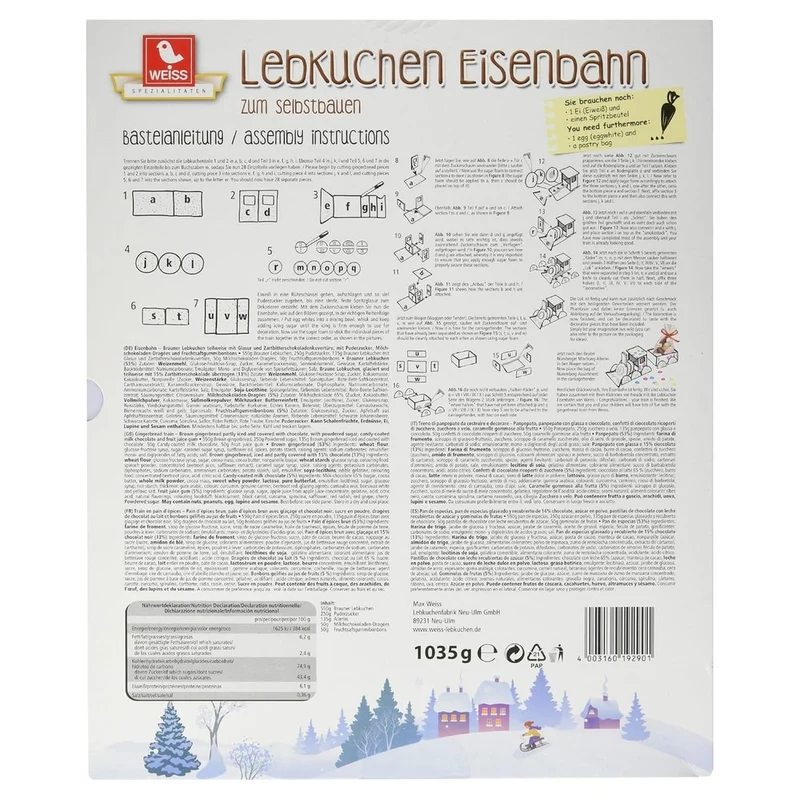 Weiss Lebkuchen Eisenbahn 1,035kg