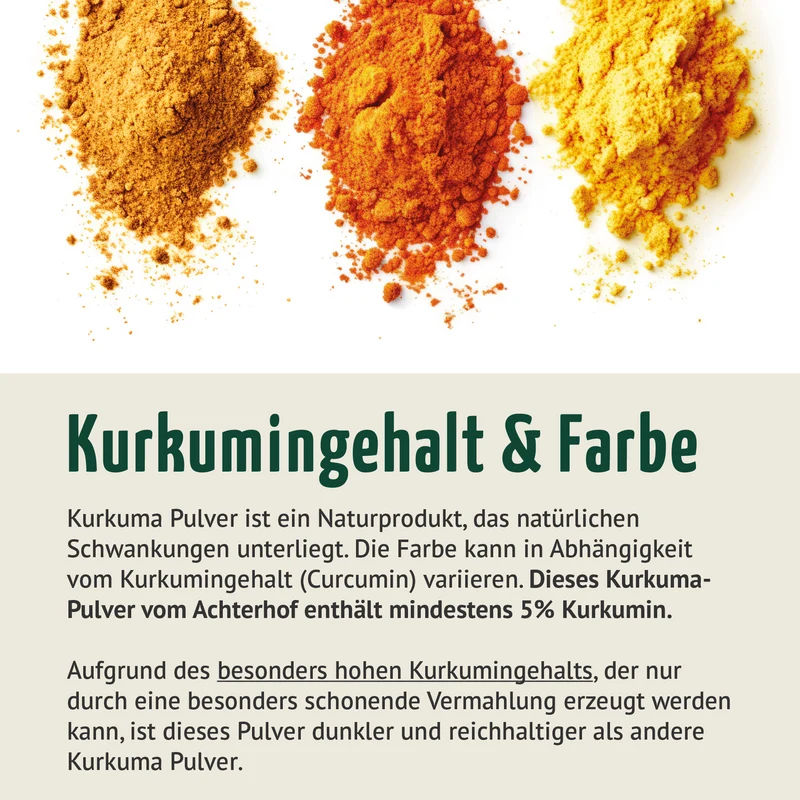 Bio Kurkuma Pulver 5% Curcumin (250g)
