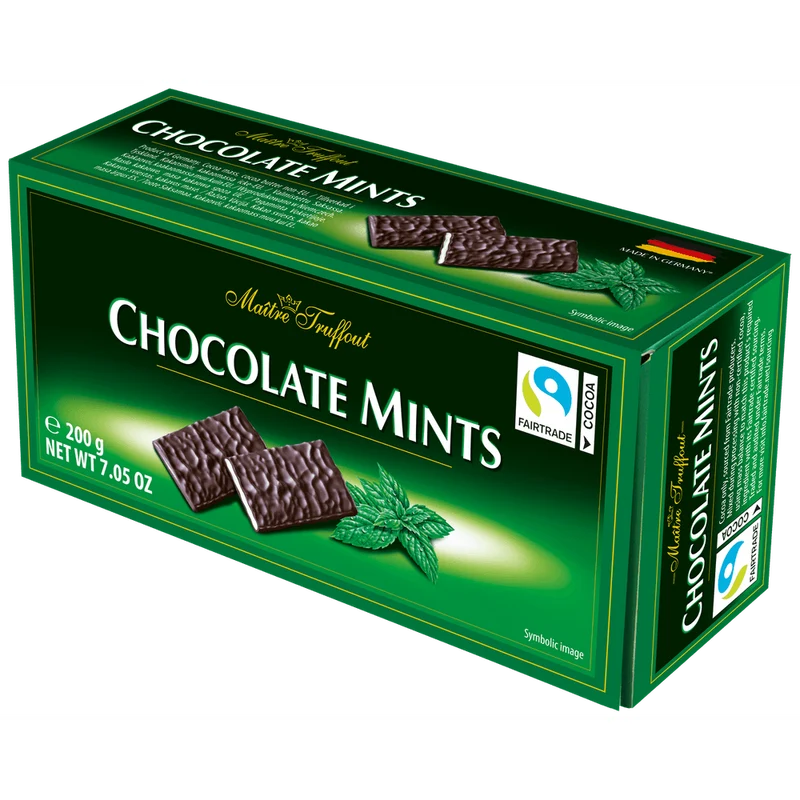 Maitre Truffout Chocolate Mints - Zartbitter Täfelchen Minze 200g kakaofreie