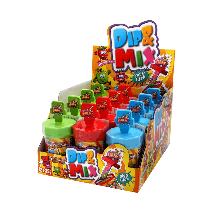 Sweet Flash Dip & Mix Lollipop & Pulver 35g