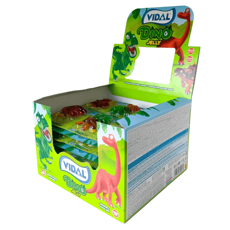 Vidal Dino Jelly Fruchtgummi Dinosaurier – 6 Stück, 66 g – Bunter Dino-Snack