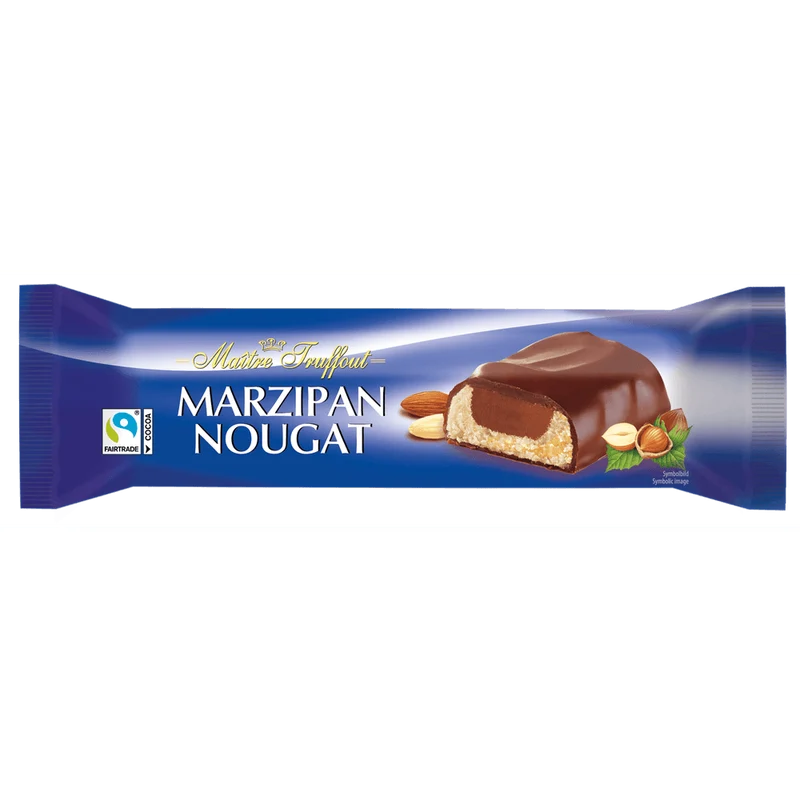 Maitre Truffout Marzipan-Nougatriegel mit Milchschokolade 75g
