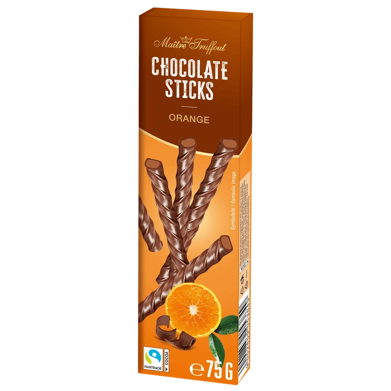 Maitre Truffout Milchschokoladesticks Orange 75g