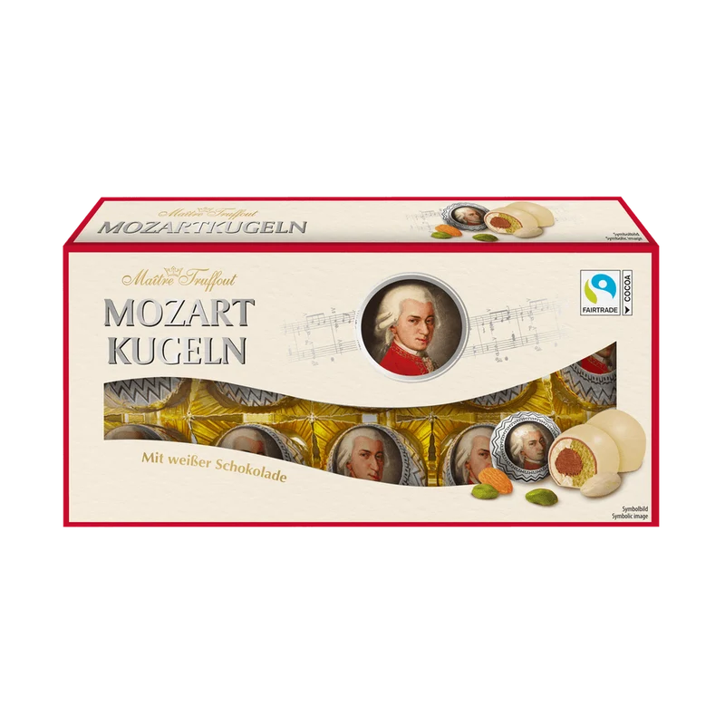 Maitre Truffout Mozartkugeln mit weißer Schokolade 200g