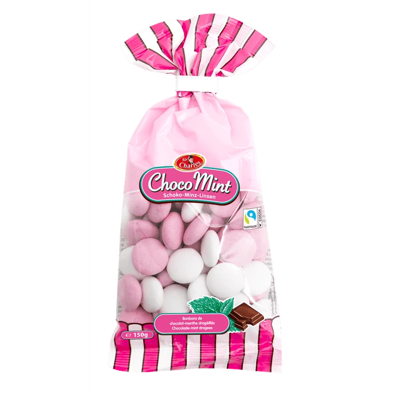 Sir Charles Schokolade Dragées mit Pfefferminzgeschmack 150g