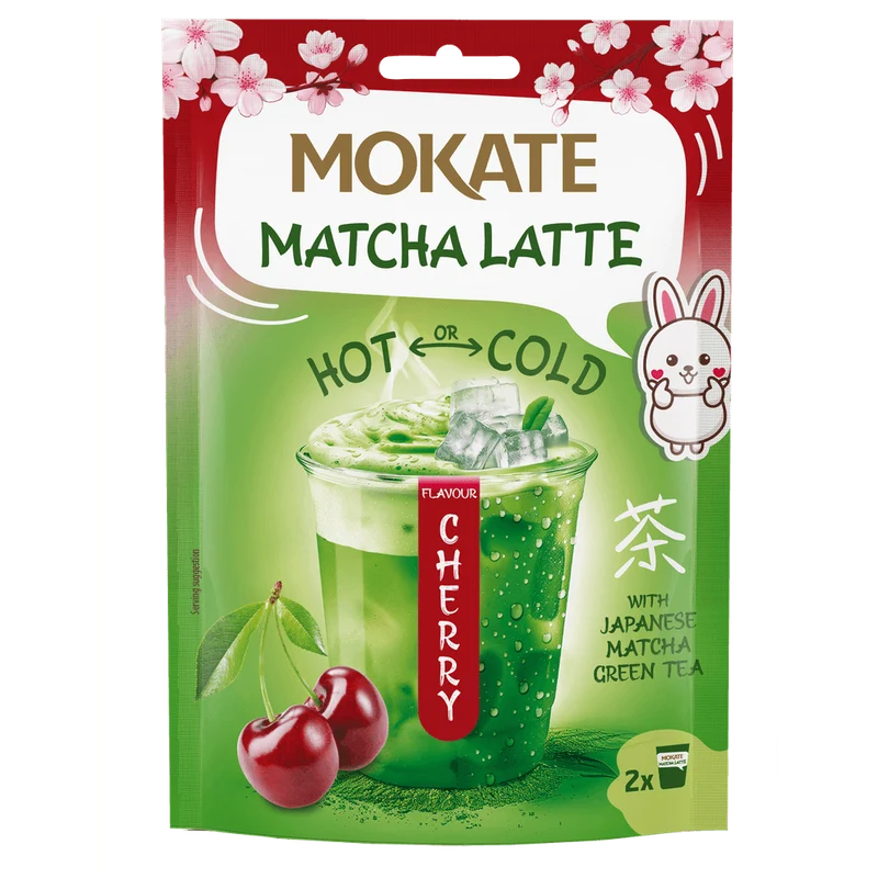 Mokate Instant Getränkepulver Matcha Latte Cherry Flavour 40g