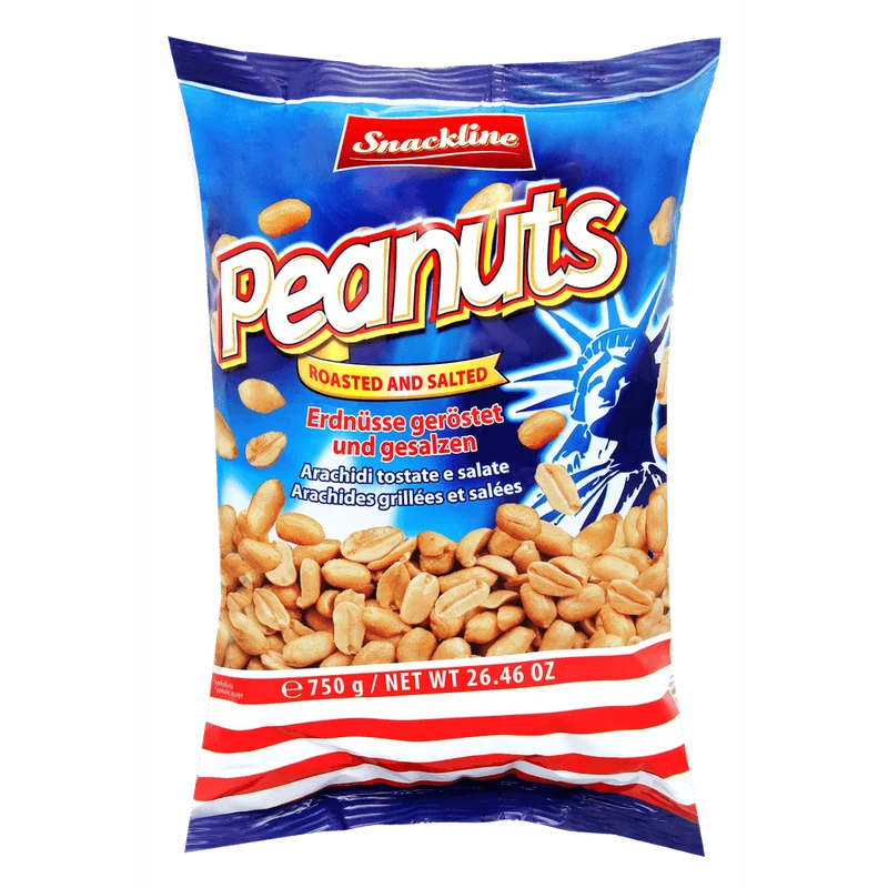 Snackline Erdnüsse geröstet und gesalzen 750g