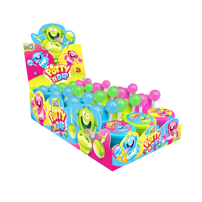 Sweet Flash Potty n Dip Lollipop & Pulver 25g
