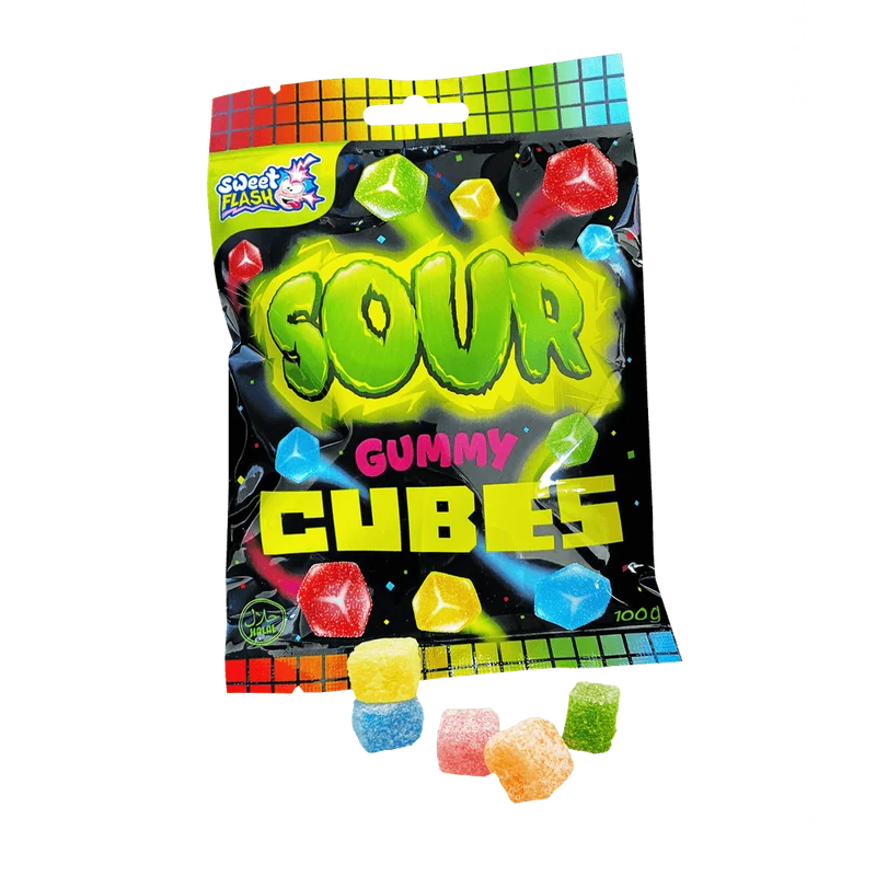 Sweet Flash Sour Gummy Cubes Fruchtgummi 100g