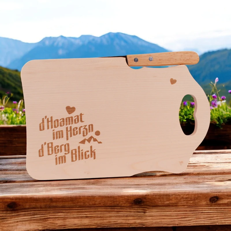 Brotzeitbrettl "d'Hoamat im Herzn"