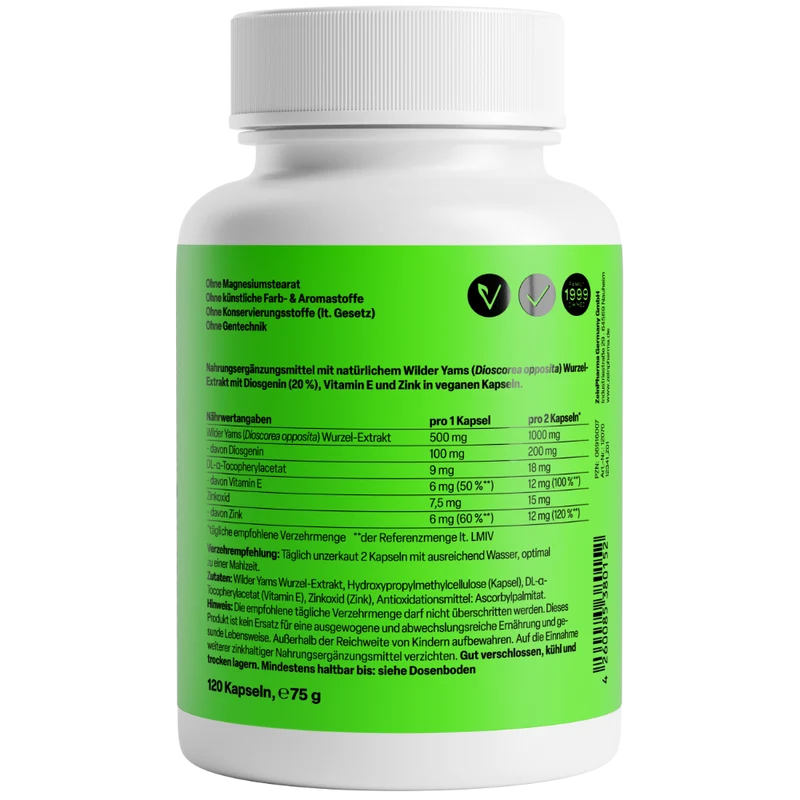 Wild Yams Plus 500mg (120 Kapseln)