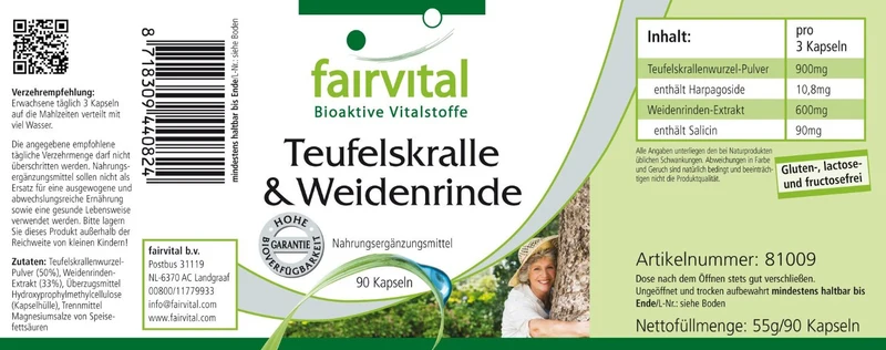 Teufelskralle und Weidenrinde (90 Kapseln)