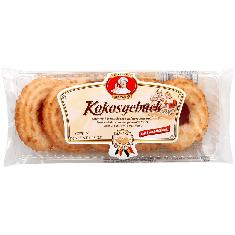 Pâtisserie Mathéo Kokosgebäck mit Fruchtfüllung 200g