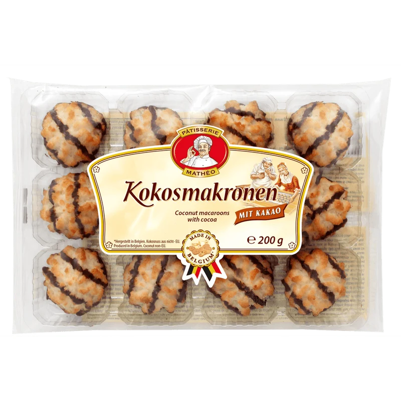 Pâtisserie Mathéo Kokosmakronen Kakao 200g kakaofreie Schoko-Alternative