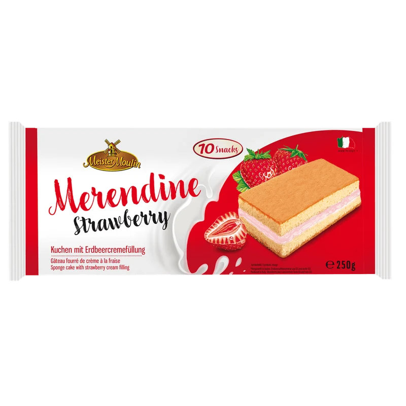 Meister Moulin Kuchenschnitten mit Erdbeercreme 250g