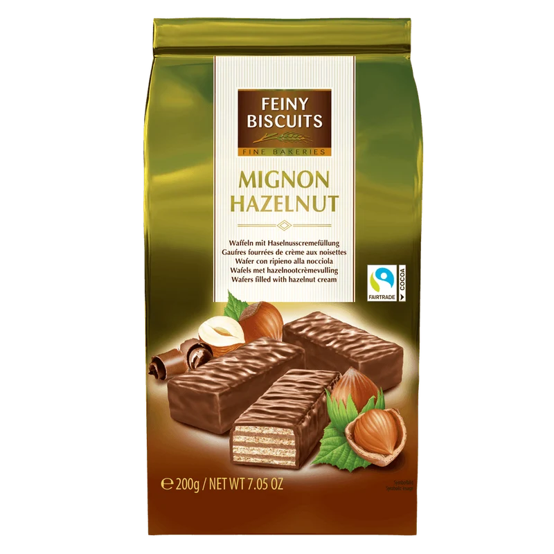 Feiny Biscuits Mignon Waffeln mit Haselnusscremefüllung 200g kakaofreie