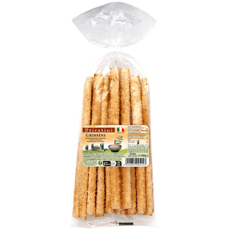 Stiratini Grissini Brotgebäckstangen mit Sesam 150g
