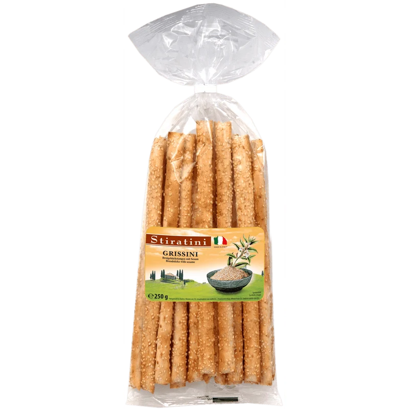 Stiratini Grissini Brotgebäckstangen mit Sesam 250g