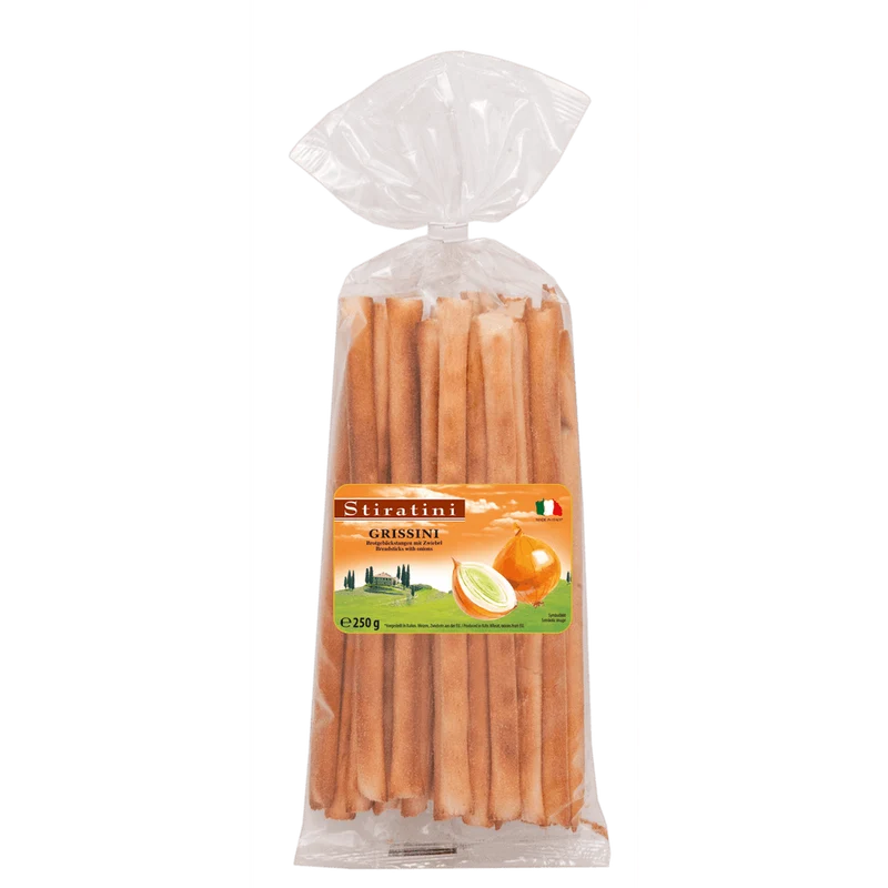 Stiratini Grissini Brotgebäckstangen mit Zwiebel 250g