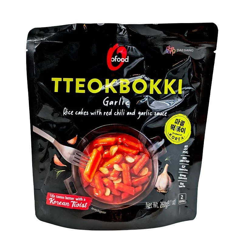 Tteokbokki Rice Cakes Knoblauch & Chilisauce 2 Portionen 260g