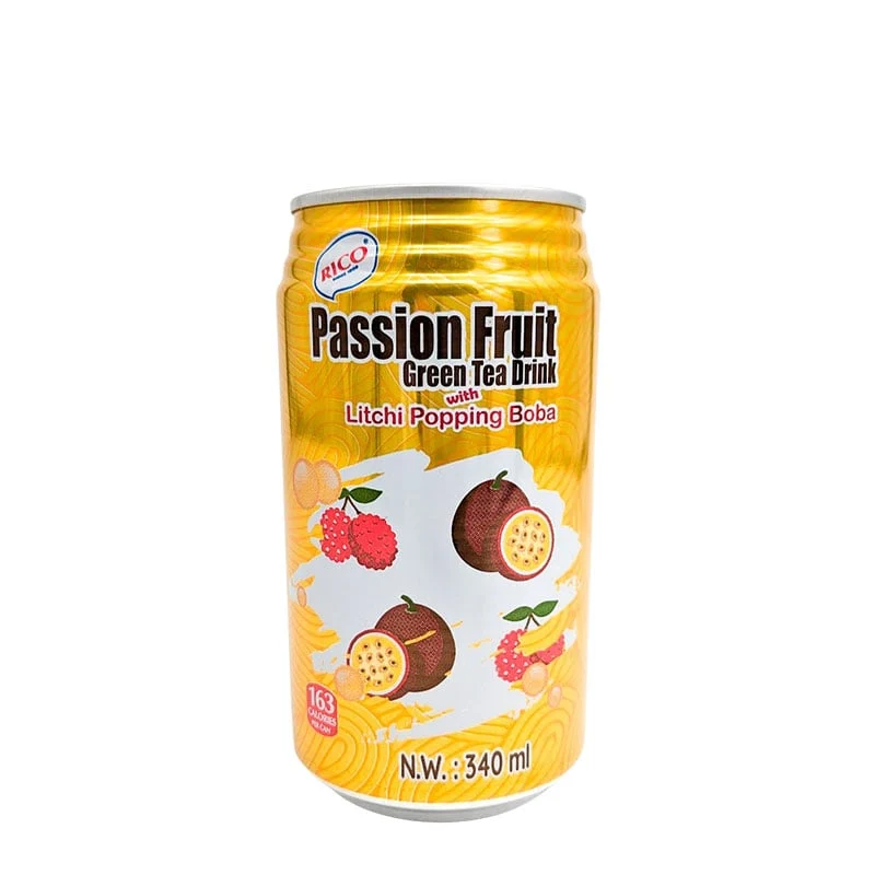 Rico Litschi Popping Bubble Tea Passionsfrucht 340ml