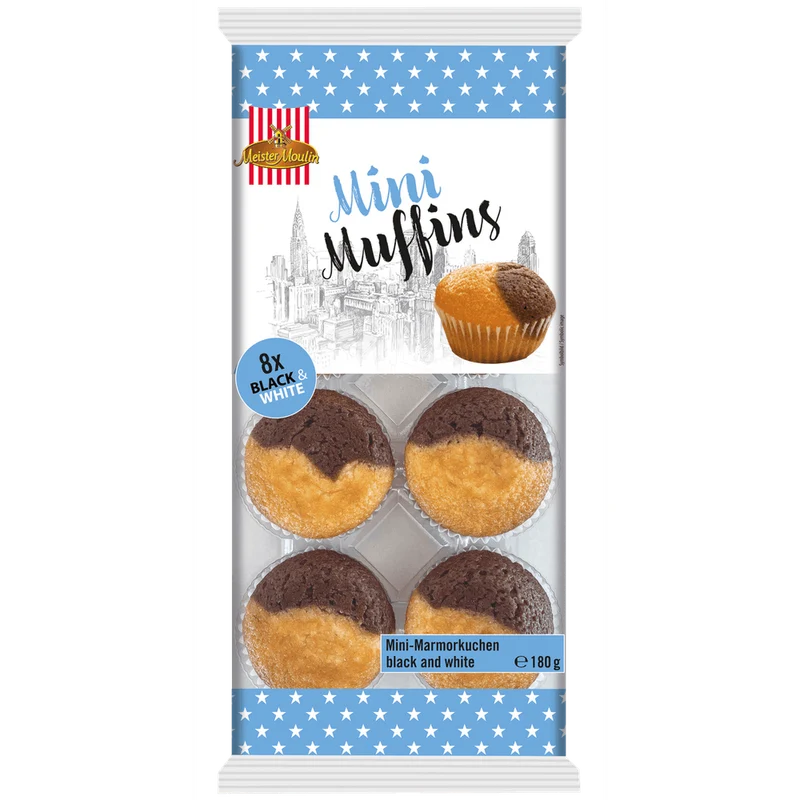 Meister Moulin Mini Muffins Black & White 8er 180g