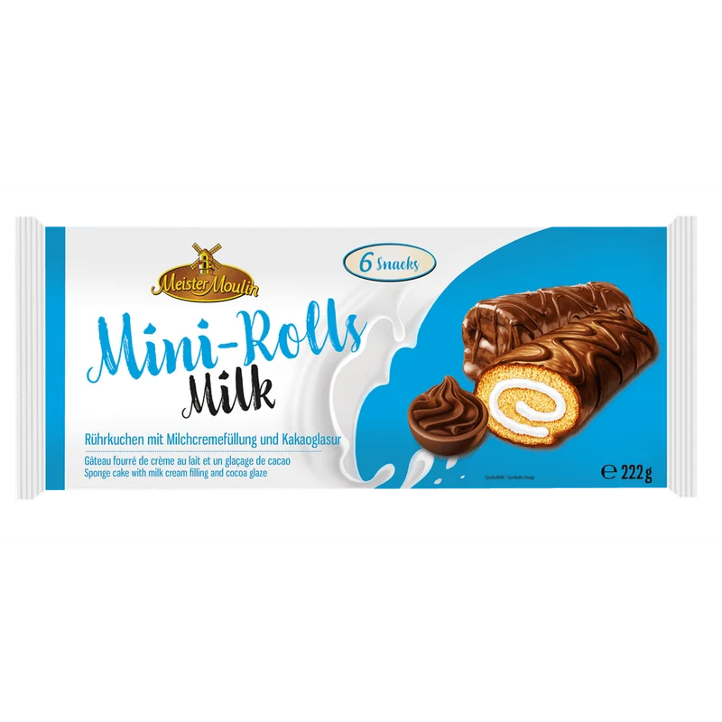Meister Moulin Mini-Rolls Milk 222g kakaofreie Schoko-Alternative