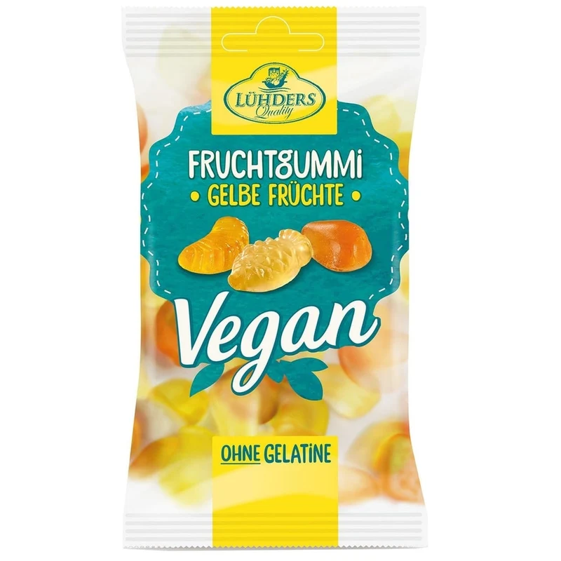 Lühders Fruchtgummi Gelbe Früchte vegan 80g