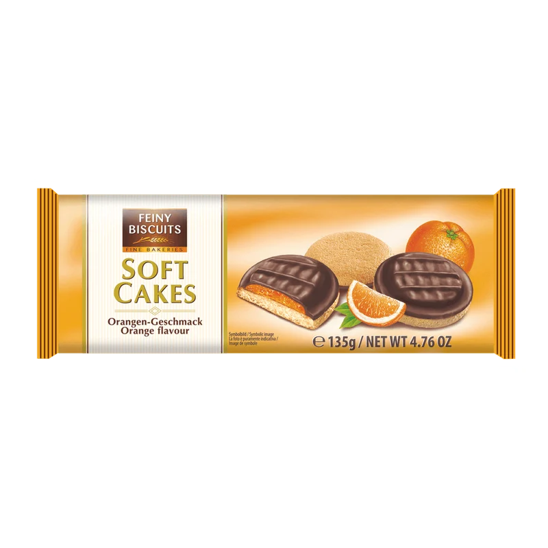 Feiny Biscuits Softcakes Orange 135g kakaofreie Schoko-Alternative