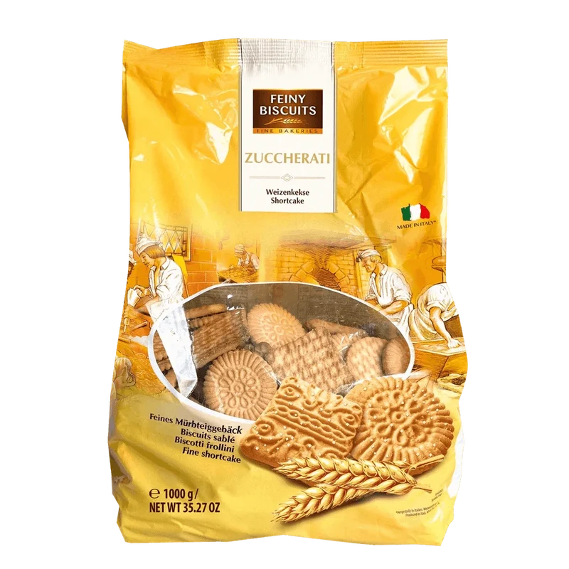Feiny Biscuits Zuccherati Mürbteiggebäck mit grobkörnigem Zucker 1kg