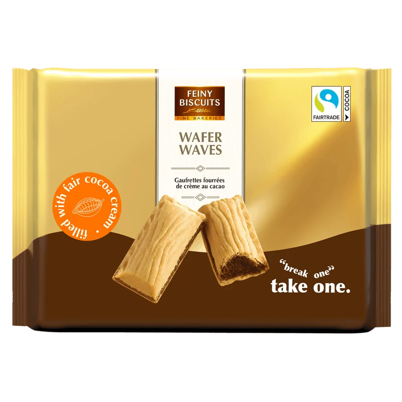 Feiny Biscuits Waffelwellen 300g (2x150g) kakaofreie Schoko-Alternative