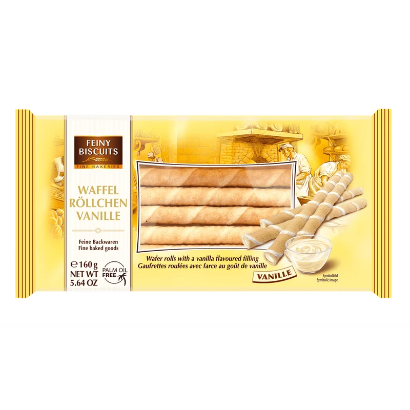 Feiny Biscuits Waffelröllchen Vanille 160g