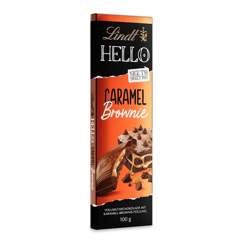 Lindt Schokolade HELLO Caramel Brownie | 100 g Tafel | Vollmilch-Schokolade