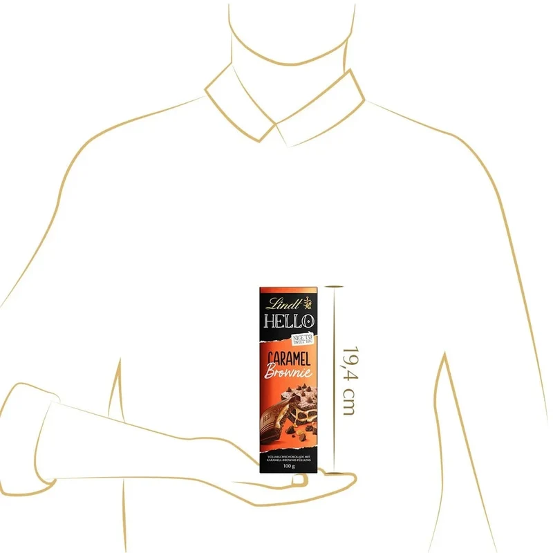 Lindt Schokolade HELLO Caramel Brownie | 100 g Tafel | Vollmilch-Schokolade