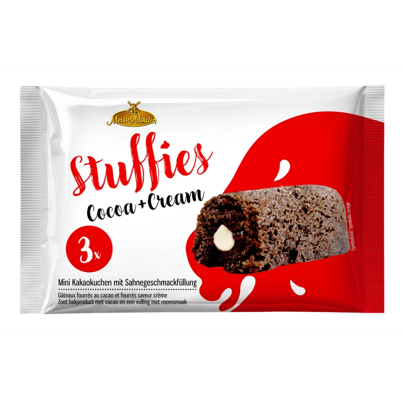 Meister Moulin Stuffies Mini Kakao-Kuchen mit Sahnecreme 3x45g kakaofreie