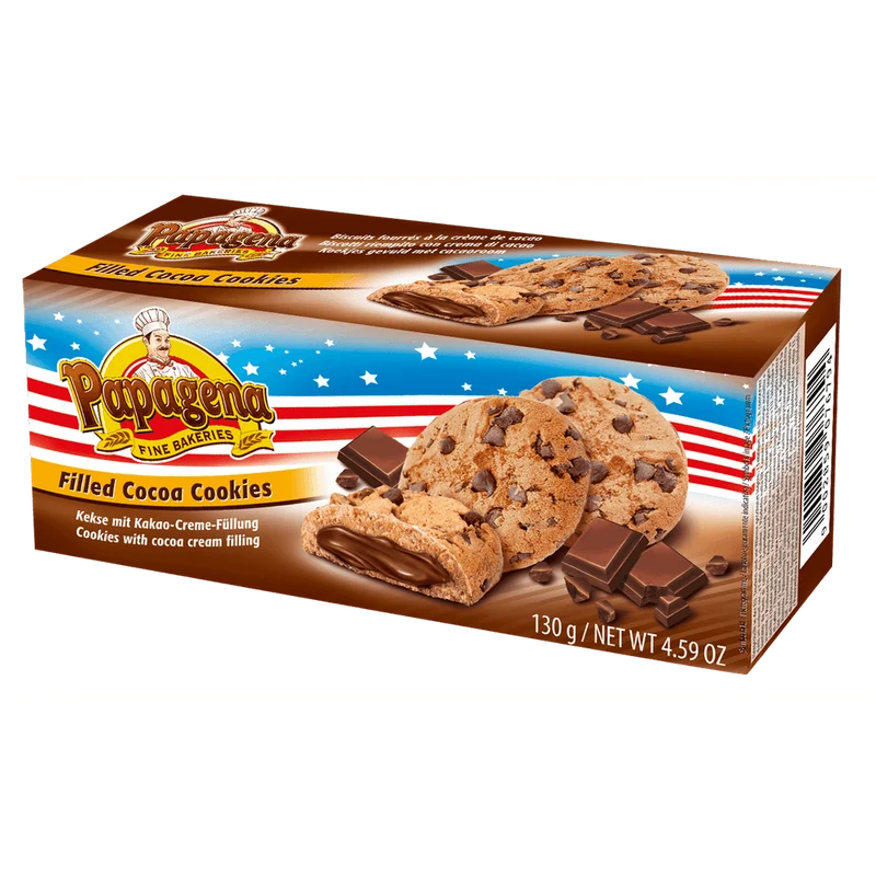 Papagena Choco Chip Cookies mit Schokoladencremefüllung 130g