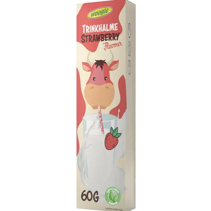 Trinkhalme Zuckerperlen 10x6g 60g Erdbeere Kakao Vanille, Auswählbar