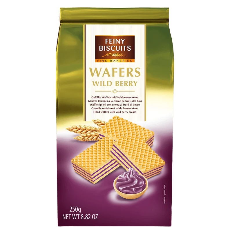 Feiny Biscuits Waffeln mit Waldbeerencremefüllung 250g