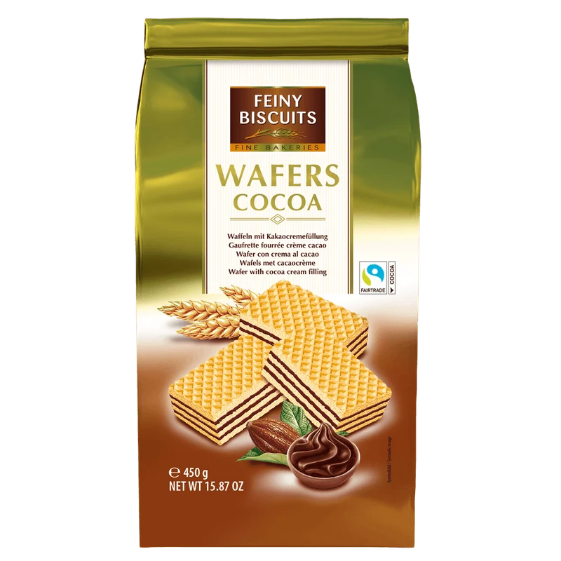 Feiny Biscuits Waffeln mit Kakaocremefüllung 450g kakaofreie Schoko-Alternative